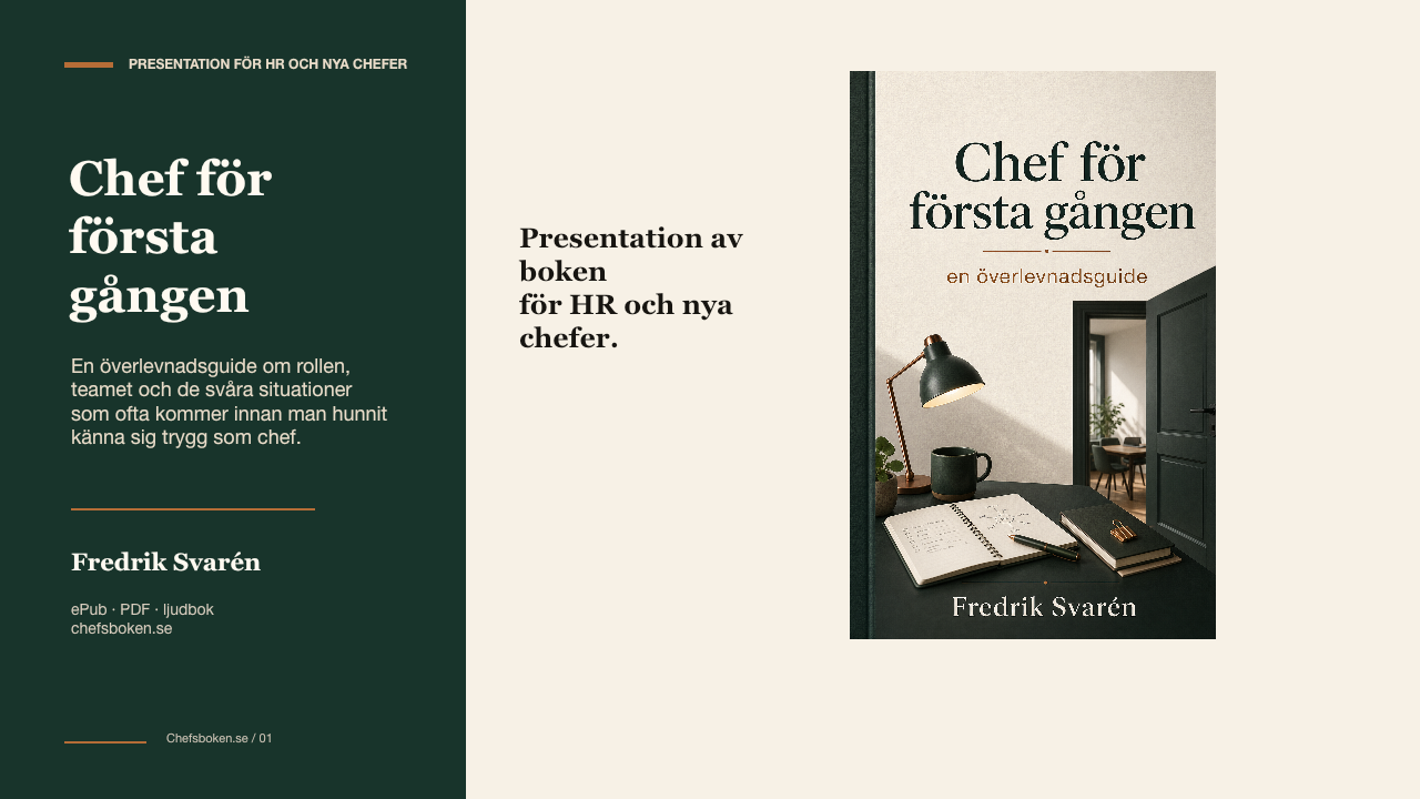 Förhandsvisning av presentationen Chef för första gången